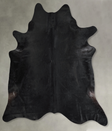 Solid Black XX-Large Brazilian Cowhide Rug 7'4"H x 7'2"W #A54794 by Hudson Hides