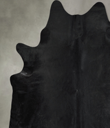 Solid Black XX-Large Brazilian Cowhide Rug 7'4"H x 7'2"W #A54794 by Hudson Hides