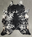 Salt and Pepper Black X-Large Brazilian Cowhide Rug 7'6"H x 6'5"W #A54806 by Hudson Hides