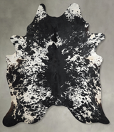 Salt and Pepper Black X-Large Brazilian Cowhide Rug 7'6"H x 6'5"W #A54806 by Hudson Hides