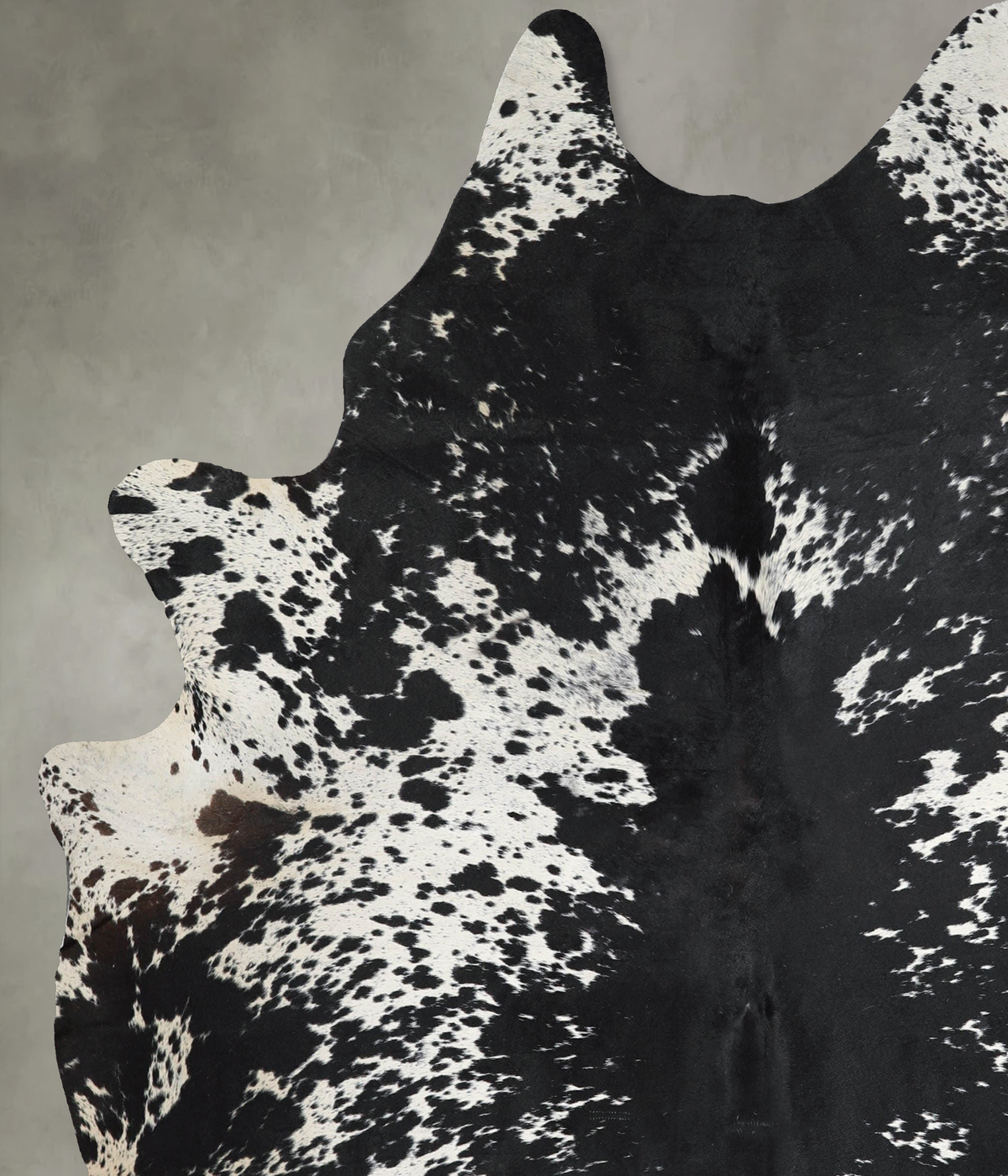 Salt and Pepper Black X-Large Brazilian Cowhide Rug 7'6"H x 6'5"W #A54806 by Hudson Hides
