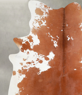Brown and White X-Large Brazilian Cowhide Rug 7'3"H x 6'2"W #A54812 by Hudson Hides