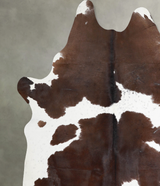 Chocolate and White XX-Large Brazilian Cowhide Rug 7'10"H x 6'7"W #A54822 by Hudson Hides