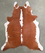 Brown and White Regular XX-Large Brazilian Cowhide Rug 7'10"H x 6'8"W #A54825 by Hudson Hides