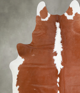 Brown and White Regular XX-Large Brazilian Cowhide Rug 7'10"H x 6'8"W #A54825 by Hudson Hides