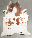 Brown and White XX-Large Brazilian Cowhide Rug 7'7"H x 6'9"W #A54830 by Hudson Hides