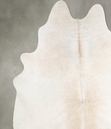 Ivory with Beige XX-Large Brazilian Cowhide Rug 7'3"H x 7'1"W #A54836 by Hudson Hides