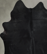 Solid Black X-Large Brazilian Cowhide Rug 7'6"H x 6'4"W #A54838 by Hudson Hides