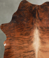 Medium Brindle Large Brazilian Cowhide Rug 6'3"H x 5'4"W #A54845 by Hudson Hides
