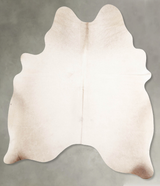 Ivory with Beige Medium Brazilian Cowhide Rug 5'10"H x 4'11"W #A54848 by Hudson Hides