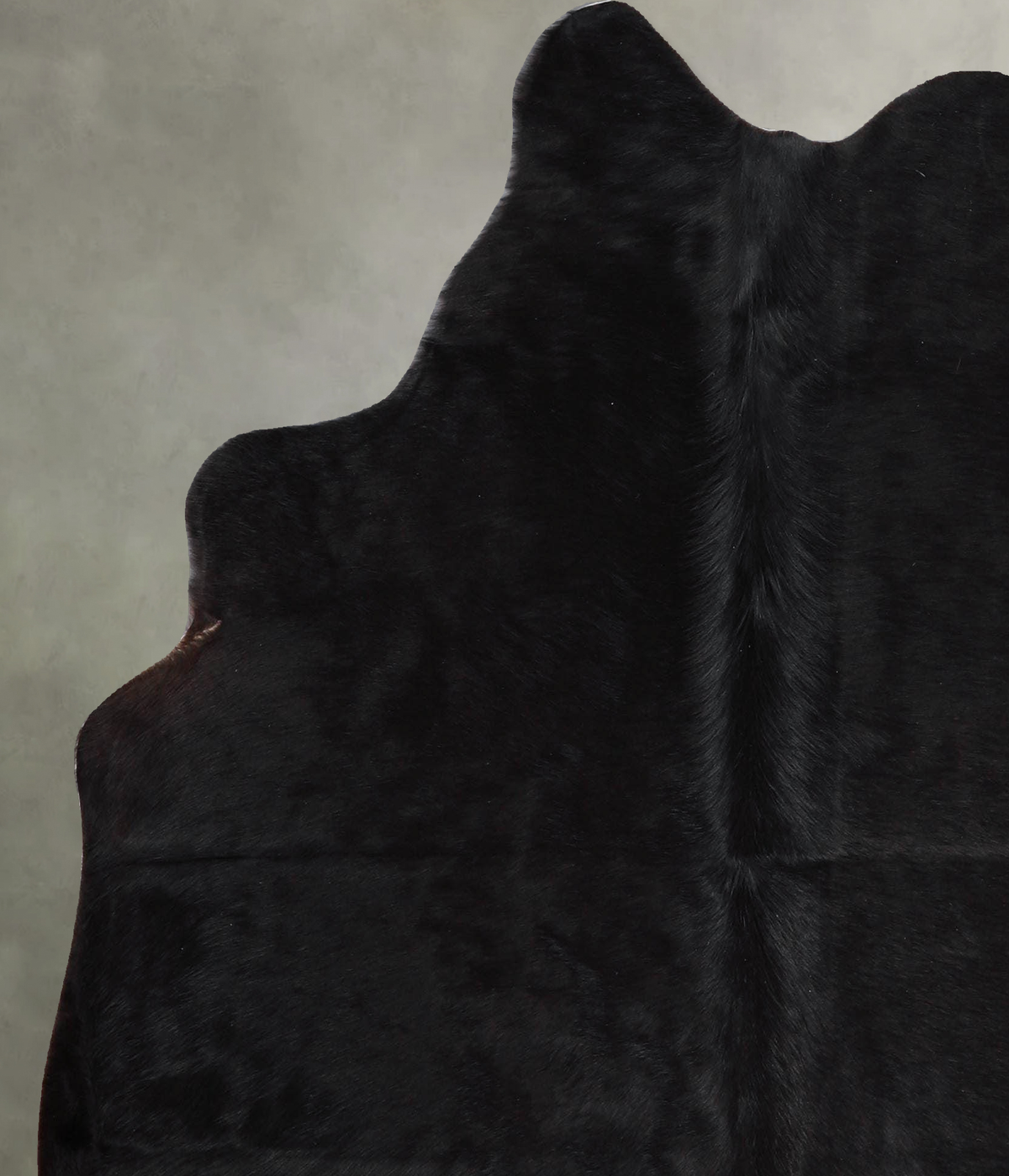 Solid Black Medium Brazilian Cowhide Rug 5'6"H x 5'2"W #A54851 by Hudson Hides