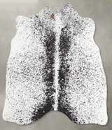 Salt and Pepper Black Medium Brazilian Cowhide Rug 4'6"H x 4'5"W #A54855 by Hudson Hides