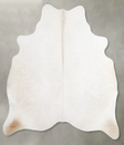 Solid White Large Brazilian Cowhide Rug 6'1"H x 5'7"W #A54863 by Hudson Hides