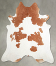 Beige and White XX-Large Brazilian Cowhide Rug 7'8"H x 7'1"W #A54866 by Hudson Hides