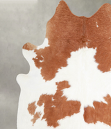 Beige and White XX-Large Brazilian Cowhide Rug 7'8"H x 7'1"W #A54866 by Hudson Hides