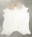 Beige and White XX-Large Brazilian Cowhide Rug 7'11"H x 6'10"W #A54868 by Hudson Hides