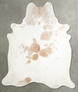 Beige and White X-Large Brazilian Cowhide Rug 7'6"H x 6'7"W #A54869 by Hudson Hides