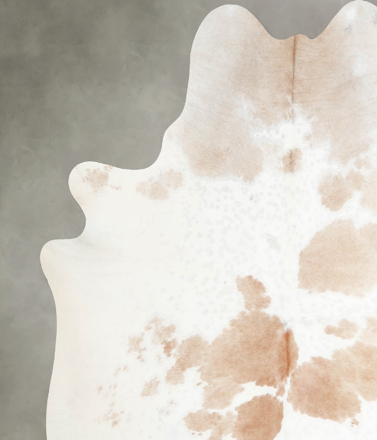 Beige and White X-Large Brazilian Cowhide Rug 7'6"H x 6'7"W #A54869 by Hudson Hides