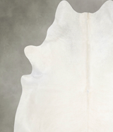 Solid White XX-Large Brazilian Cowhide Rug 7'5"H x 7'0"W #A54875 by Hudson Hides