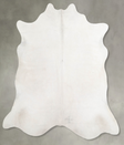 Solid White X-Large Brazilian Cowhide Rug 6'3"H x 6'7"W #A54879 by Hudson Hides