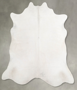 Solid White X-Large Brazilian Cowhide Rug 6'3"H x 6'7"W #A54879 by Hudson Hides