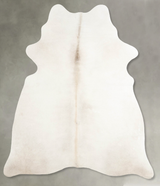 Solid White Large Brazilian Cowhide Rug 6'2"H x 5'2"W #A54880 by Hudson Hides