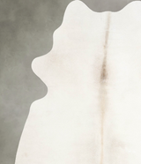 Solid White Large Brazilian Cowhide Rug 6'2"H x 5'2"W #A54880 by Hudson Hides
