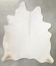 Solid White Large Brazilian Cowhide Rug 6'2"H x 5'8"W #A54881 by Hudson Hides