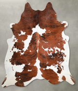 Tricolor X-Large Brazilian Cowhide Rug 7'3"H x 6'10"W #A54882 by Hudson Hides