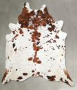 Tricolor XX-Large Brazilian Cowhide Rug 8'0"H x 7'5"W #A54883 by Hudson Hides
