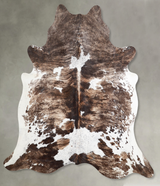Tricolor X-Large Brazilian Cowhide Rug 7'0"H x 6'8"W #A54885 by Hudson Hides