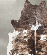 Tricolor X-Large Brazilian Cowhide Rug 7'0"H x 6'8"W #A54885 by Hudson Hides