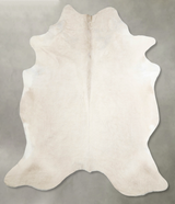 Solid White XX-Large Brazilian Cowhide Rug 7'6"H x 7'0"W #A54886 by Hudson Hides