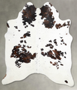 Tricolor X-Large Brazilian Cowhide Rug 7'1"H x 6'3"W #A54897 by Hudson Hides