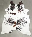 Tricolor Large Brazilian Cowhide Rug 6'9"H x 5'11"W #A54903 by Hudson Hides