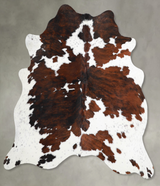 Tricolor Large Brazilian Cowhide Rug 5'10"H x 6'0"W #A54907 by Hudson Hides