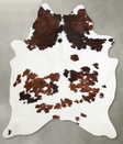 Tricolor Large Brazilian Cowhide Rug 6'7"H x 5'8"W #A54908 by Hudson Hides