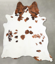 Tricolor X-Large Brazilian Cowhide Rug 7'3"H x 6'3"W #A54913 by Hudson Hides