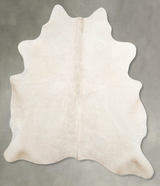 Solid White Large Brazilian Cowhide Rug 6'7"H x 5'8"W #A54915 by Hudson Hides