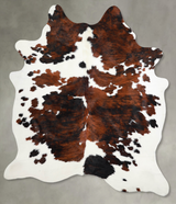 Tricolor X-Large Brazilian Cowhide Rug 7'4"H x 6'2"W #A54919 by Hudson Hides