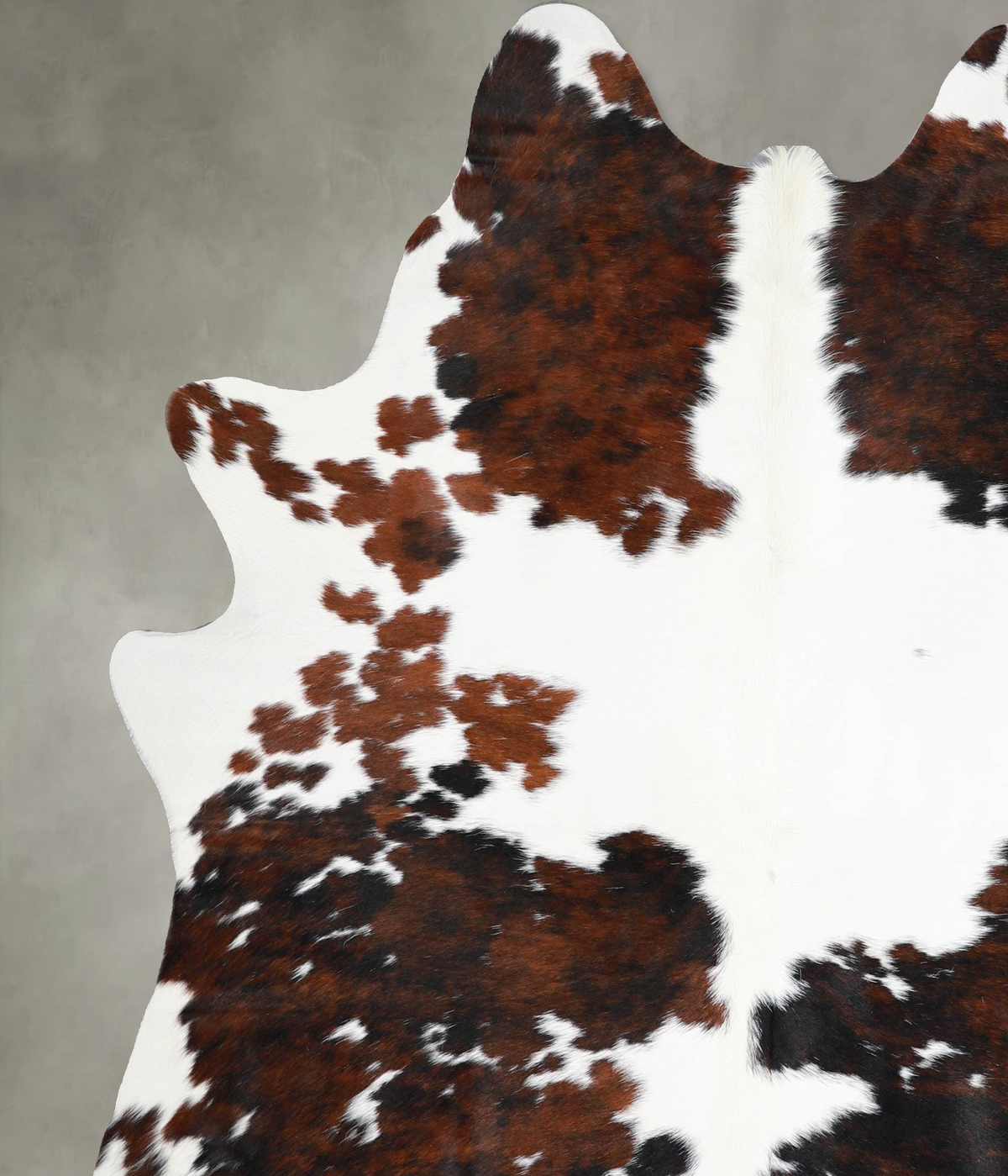 Tricolor X-Large Brazilian Cowhide Rug 7'2"H x 6'0"W #A54920 by Hudson Hides