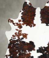 Tricolor X-Large Brazilian Cowhide Rug 7'2"H x 6'0"W #A54920 by Hudson Hides