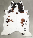 Tricolor X-Large Brazilian Cowhide Rug 7'2"H x 6'5"W #A54924 by Hudson Hides