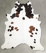 Tricolor X-Large Brazilian Cowhide Rug 7'2"H x 6'5"W #A54924 by Hudson Hides