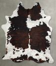Tricolor X-Large Brazilian Cowhide Rug 7'6"H x 6'6"W #A54926 by Hudson Hides