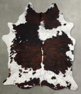Tricolor X-Large Brazilian Cowhide Rug 7'6"H x 6'6"W #A54926 by Hudson Hides