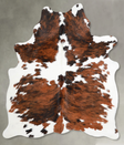 Tricolor Large Brazilian Cowhide Rug 6'1"H x 5'0"W #A54929 by Hudson Hides