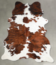 Tricolor Large Brazilian Cowhide Rug 6'5"H x 5'5"W #A54930 by Hudson Hides