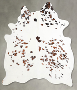Tricolor Large Brazilian Cowhide Rug 6'3"H x 5'9"W #A54931 by Hudson Hides