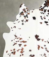 Tricolor Large Brazilian Cowhide Rug 6'3"H x 5'9"W #A54931 by Hudson Hides